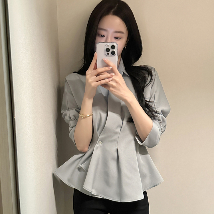 ピンタックシャツブラウス(6color) MINT