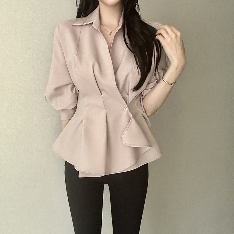 ピンタックシャツブラウス(6color) IVORY