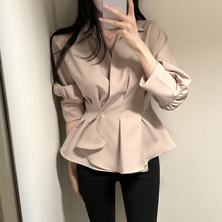 ピンタックシャツブラウス(6color) IVORY