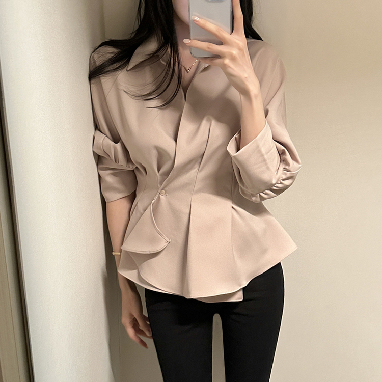 ピンタックシャツブラウス(6color) IVORY