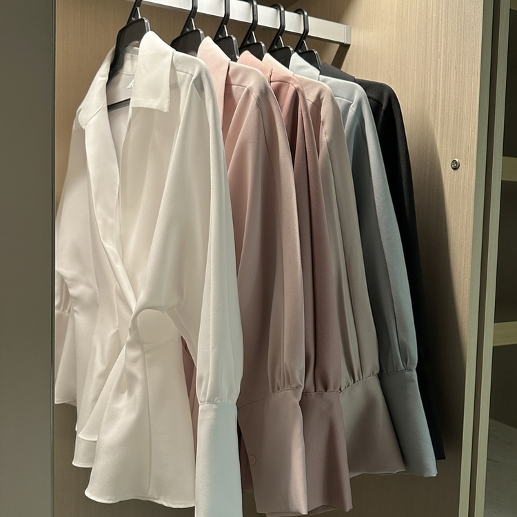ピンタックシャツブラウス(6color)