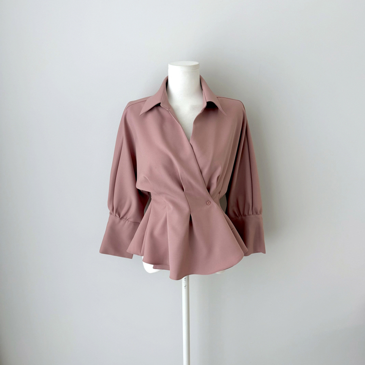 ピンタックシャツブラウス(6color)