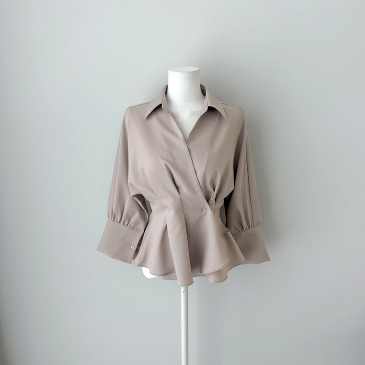 ピンタックシャツブラウス(6color)