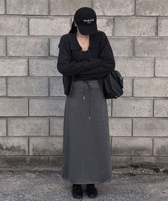 포그니 세트를 집업버전으로프렌즈 카라 투웨이 니트 집업 나시 가디건 투피스 차콜