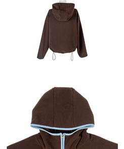 ハイネックフードフリースジップアップ