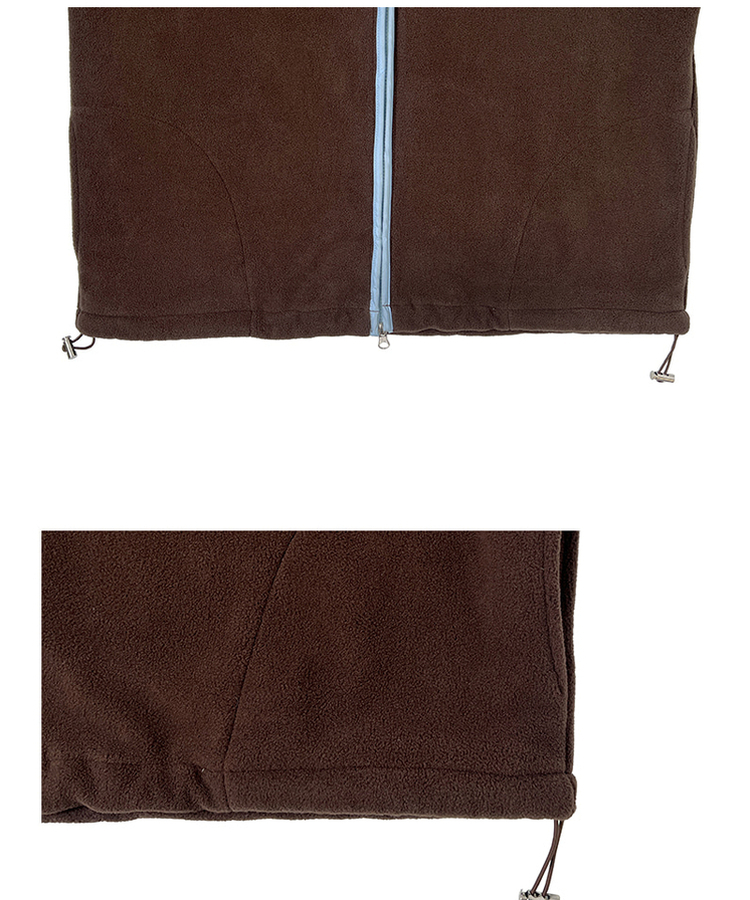 ハイネックフードフリースジップアップ