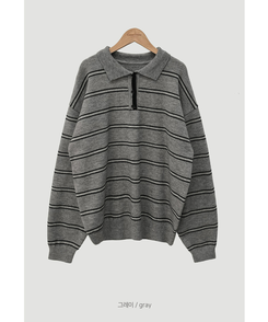 オーバーフィットストライプニット