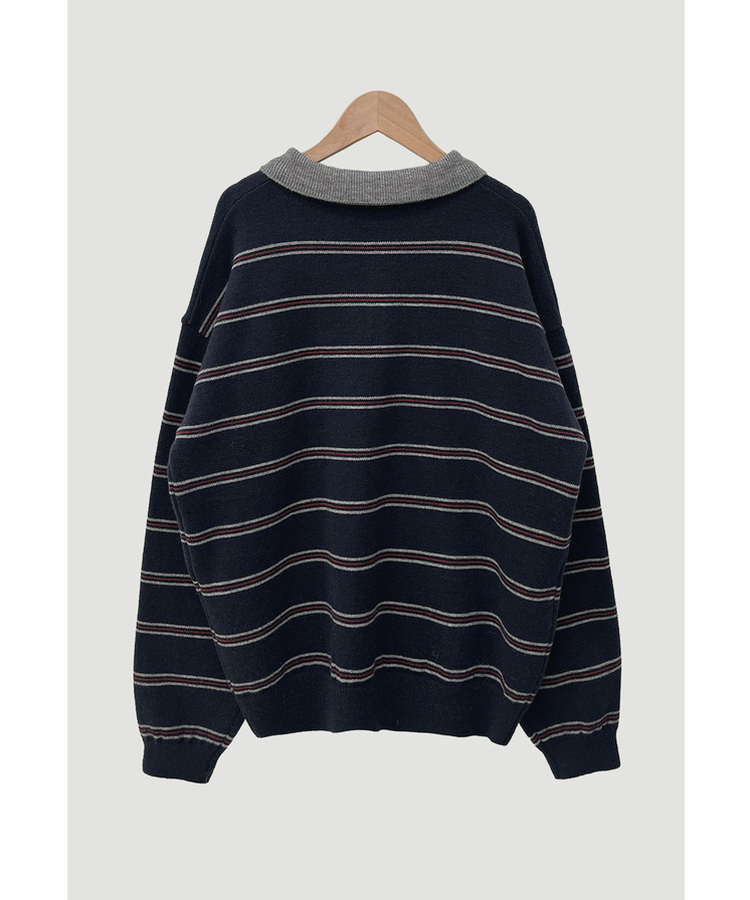 オーバーフィットストライプニット