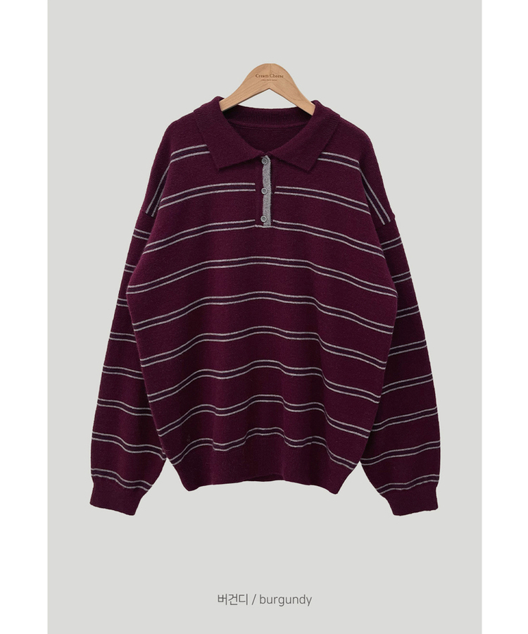 オーバーフィットストライプニット