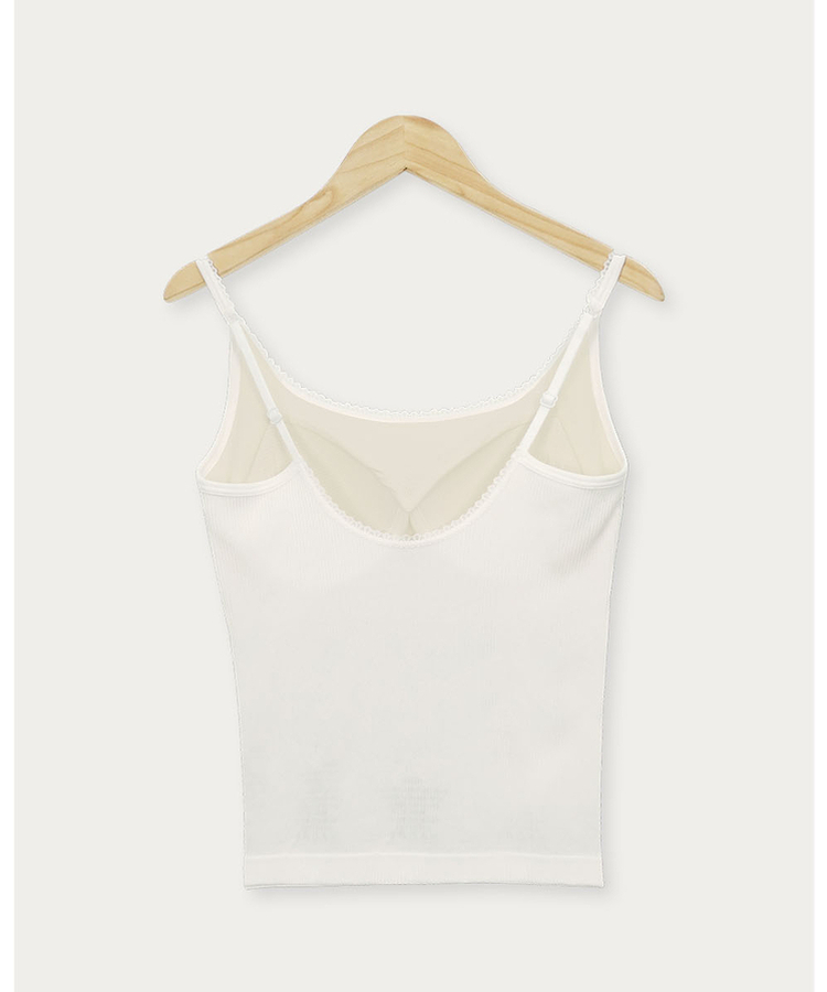 【カップ付き】レースレイヤードスリーブレス