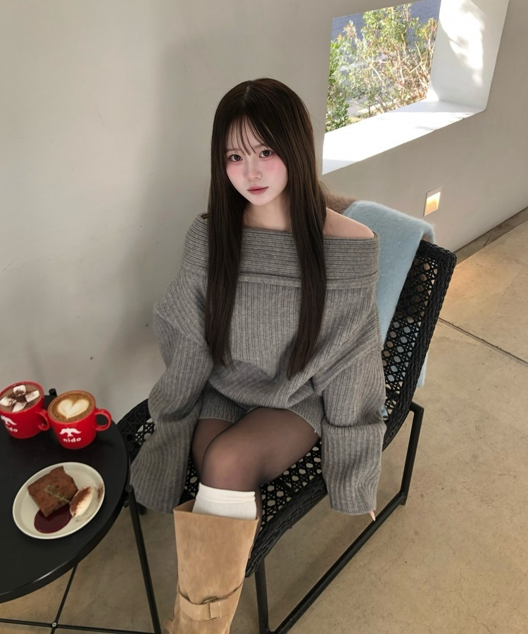 빈티지 버클 스트랩 롱부츠 카키(베이지)