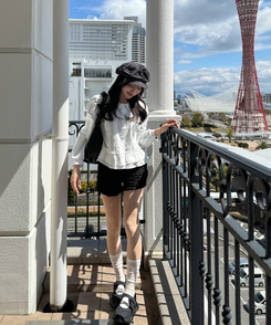 レースフリルブラウス WHITE