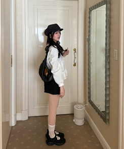 レースフリルブラウス WHITE