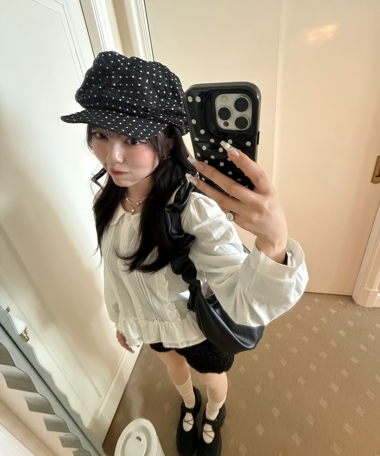 レースフリルブラウス WHITE