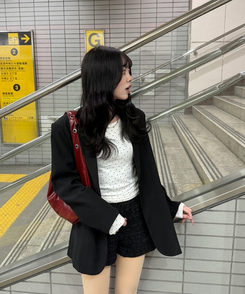 ドット柄ラウンドネックTシャツ IVORY