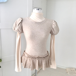 숲속소녀 부들부들 레이어드 캉캉 프릴 반팔티셔츠 프릴 목폴라 긴팔 티셔츠