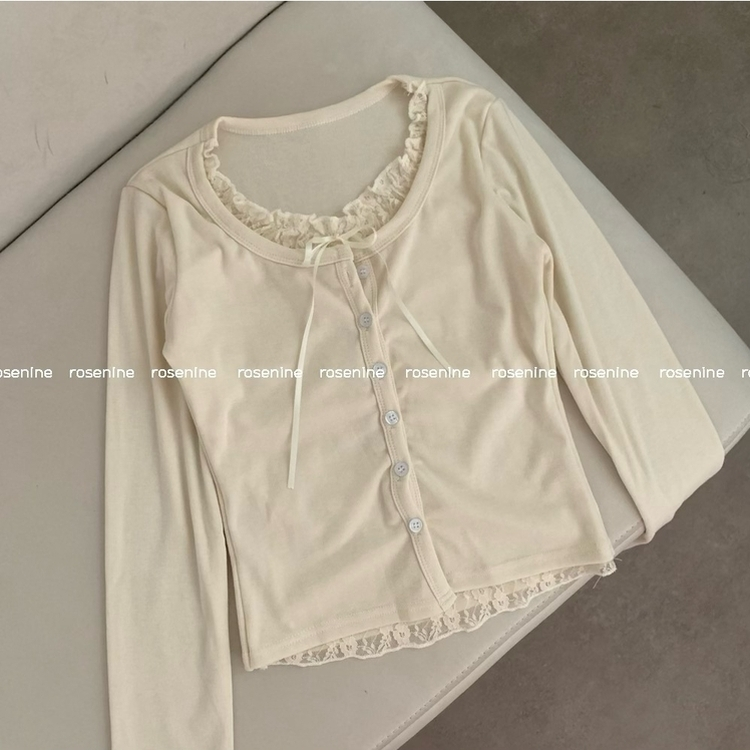 인더 레이스 일체형 긴팔티 긴팔 가디건 봄 봄옷 레이어드 롱슬리브 가을 가을옷