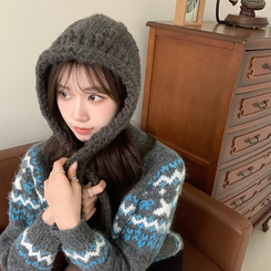 모니모 카라 노르딕 겨울 긴팔 니트 가디건 하이넥 버튼 아우터 오버핏 상의 폴라 루즈핏 울 긴팔티 차콜