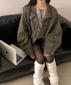 アイレットスタッドコットンジャケット KHAKI