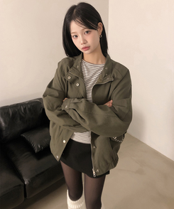 アイレットスタッドコットンジャケット KHAKI