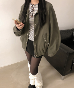 アイレットスタッドコットンジャケット KHAKI