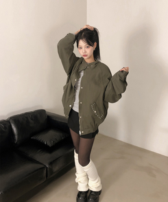 アイレットスタッドコットンジャケット KHAKI