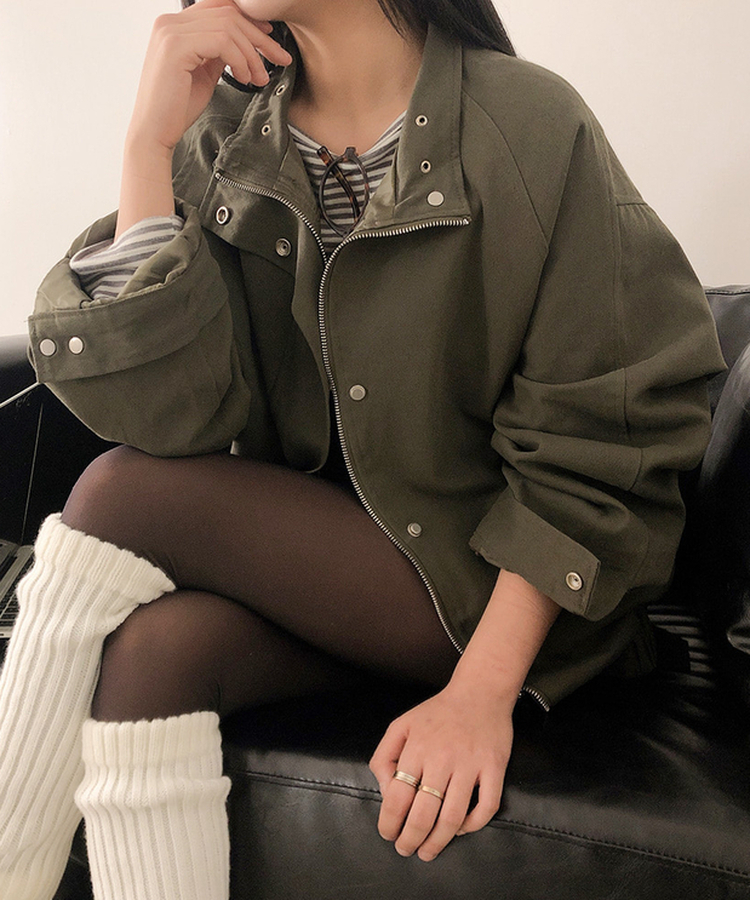 アイレットスタッドコットンジャケット KHAKI