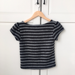 모리걸 앙고라 레이어드 라운드넥 반팔 니트