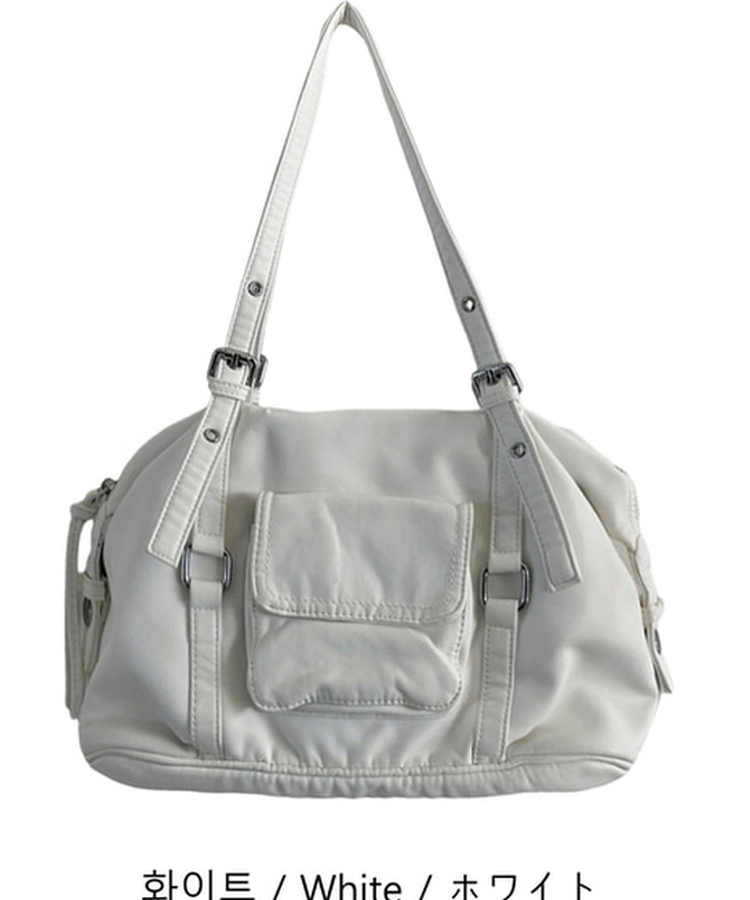 フェイクレザーショルダートートバッグ(5color)