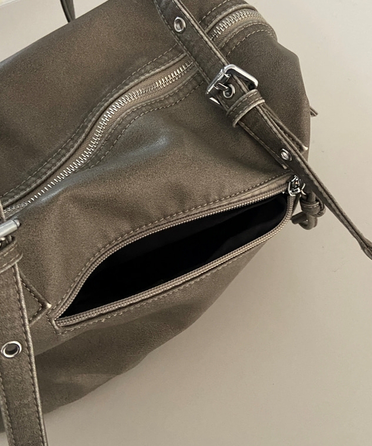 フェイクレザーショルダートートバッグ(5color)