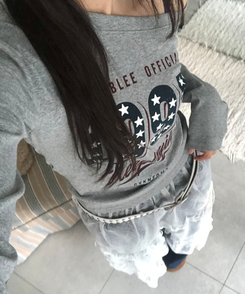 1997スターワンオフレタリング長袖Tシャツ(5color) GREY