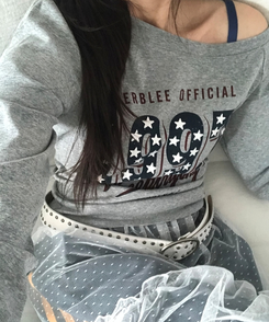 1997スターワンオフレタリング長袖Tシャツ(5color) GREY