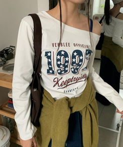 1997スターワンオフレタリング長袖Tシャツ(5color) WHITE