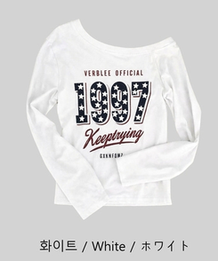 1997スターワンオフレタリング長袖Tシャツ(5color)