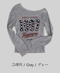 1997スターワンオフレタリング長袖Tシャツ(5color)