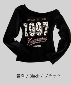 1997スターワンオフレタリング長袖Tシャツ(5color)