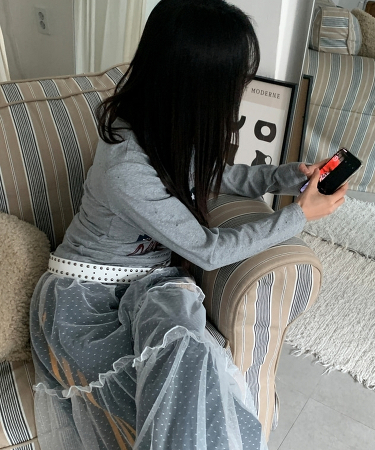 1997スターワンオフレタリング長袖Tシャツ(5color) GREY