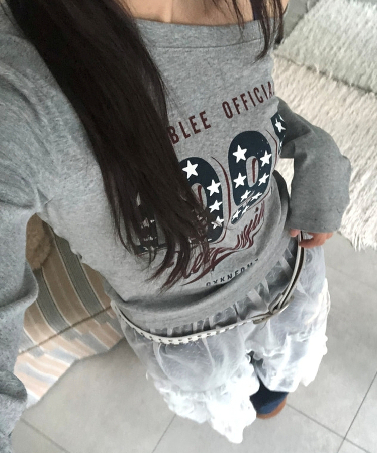 1997スターワンオフレタリング長袖Tシャツ(5color) GREY