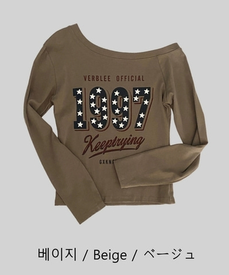 1997スターワンオフレタリング長袖Tシャツ(5color)