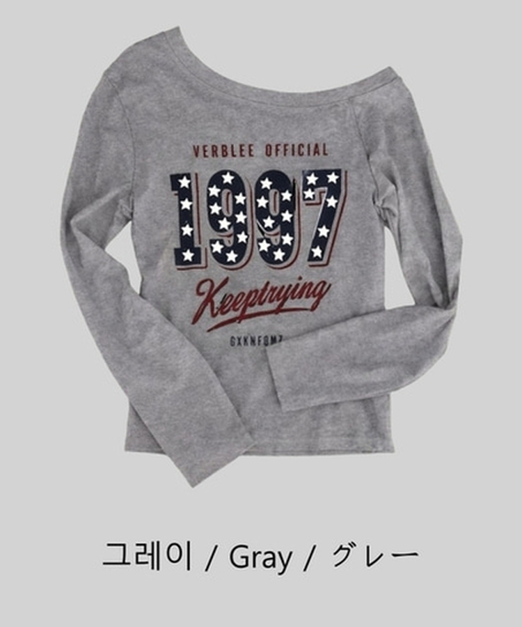 1997スターワンオフレタリング長袖Tシャツ(5color)