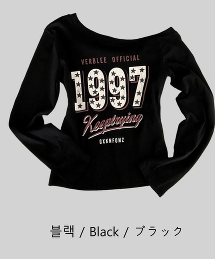 1997スターワンオフレタリング長袖Tシャツ(5color)