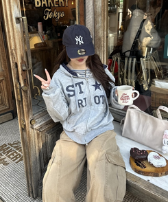 オフショルダーボーダートップス SKY BLUE