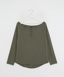 オフショルダーボーダートップス