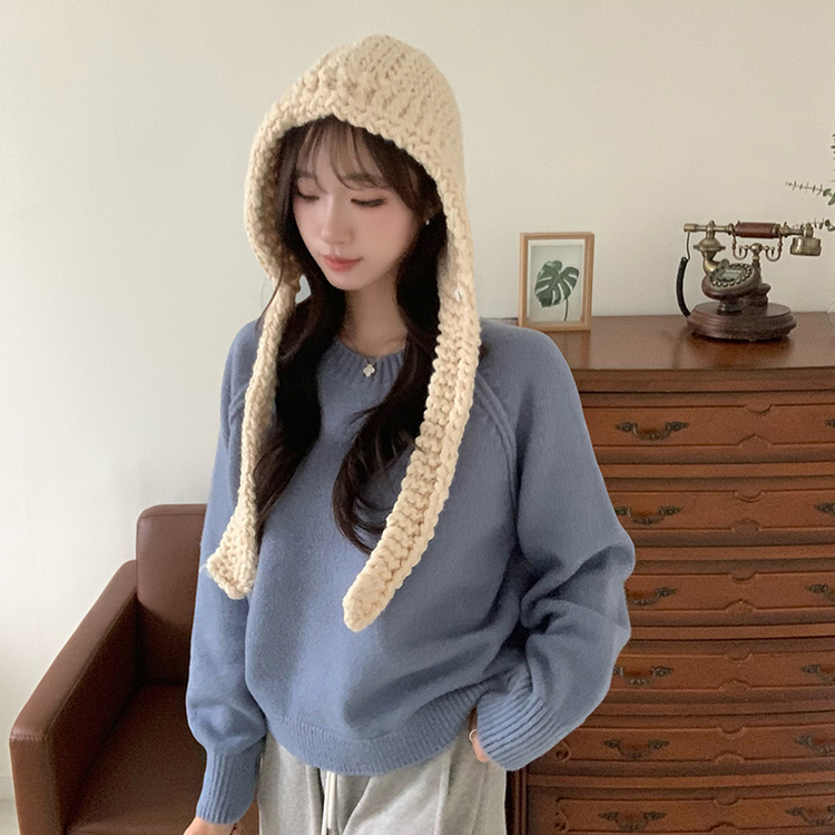 퀄리티 핏 보장하는 모모 라운드 아방핏 겨울 긴팔 니트 루즈핏 긴팔티 데일리 상의 6color 소라