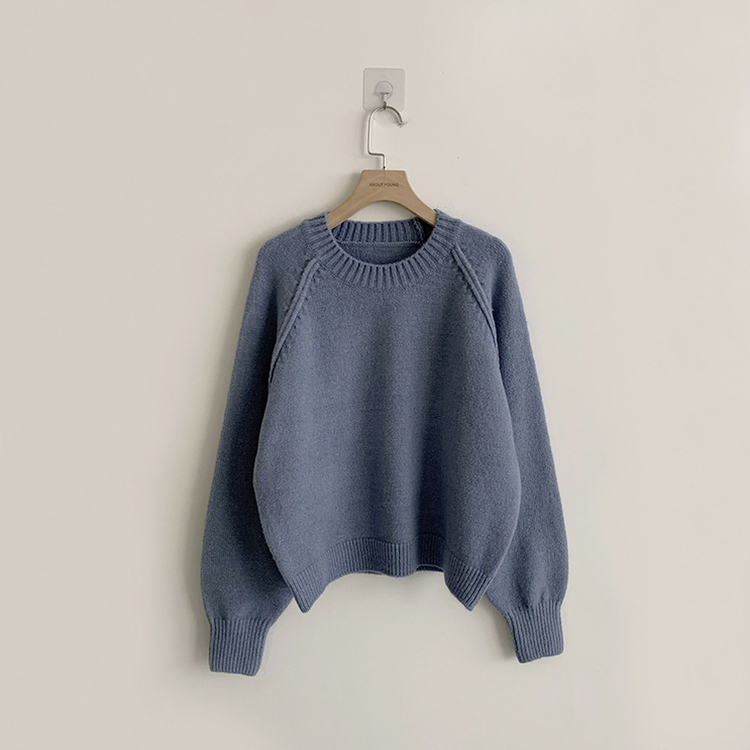 퀄리티 핏 보장하는 모모 라운드 아방핏 겨울 긴팔 니트 루즈핏 긴팔티 데일리 상의 6color