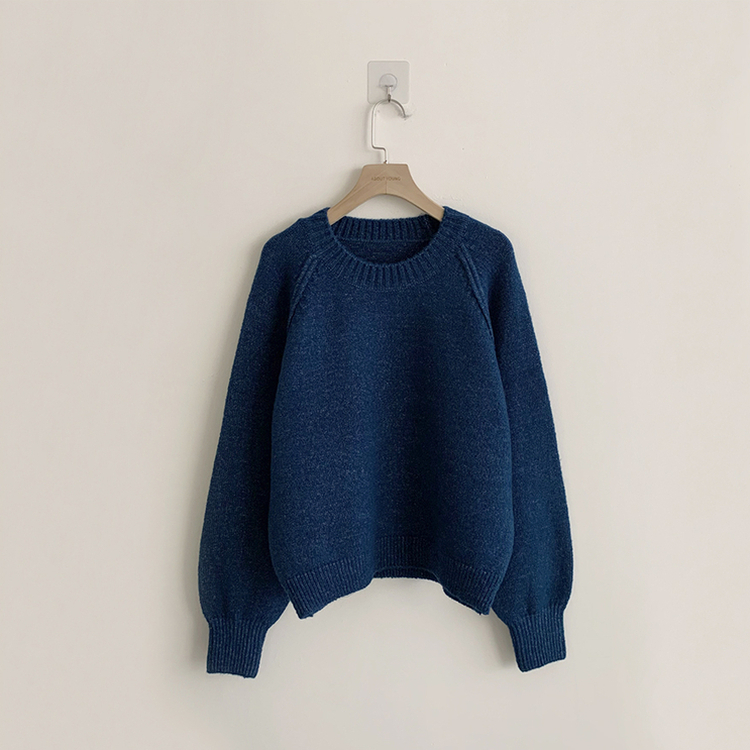 퀄리티 핏 보장하는 모모 라운드 아방핏 겨울 긴팔 니트 루즈핏 긴팔티 데일리 상의 6color