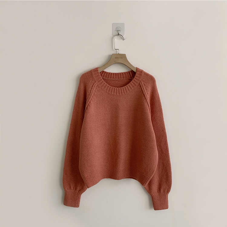 퀄리티 핏 보장하는 모모 라운드 아방핏 겨울 긴팔 니트 루즈핏 긴팔티 데일리 상의 6color