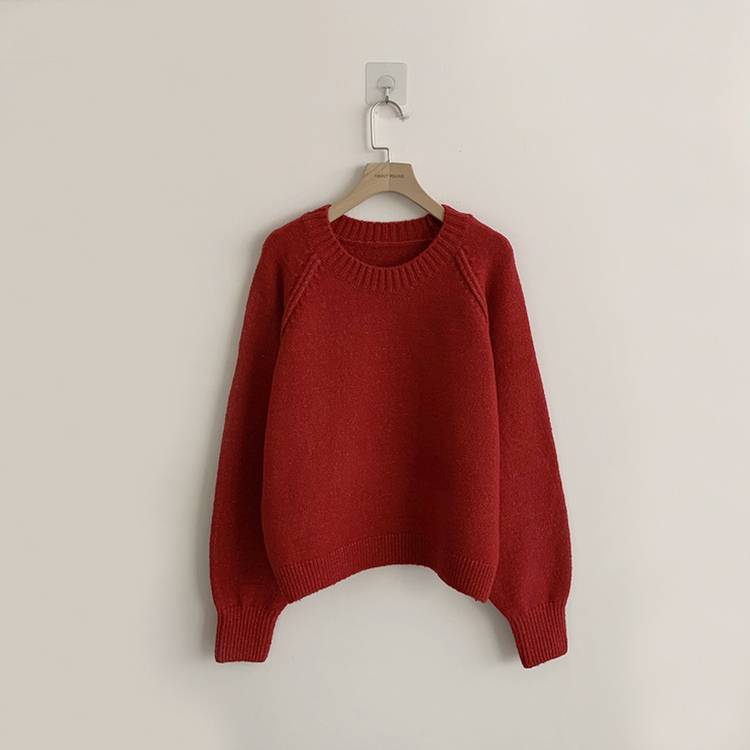 퀄리티 핏 보장하는 모모 라운드 아방핏 겨울 긴팔 니트 루즈핏 긴팔티 데일리 상의 6color