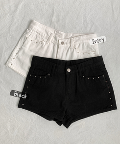 티체 스터드 코튼 포켓 3부 반바지