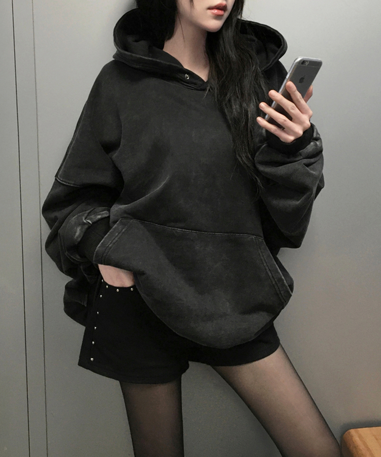 티체 스터드 코튼 포켓 3부 반바지 블랙